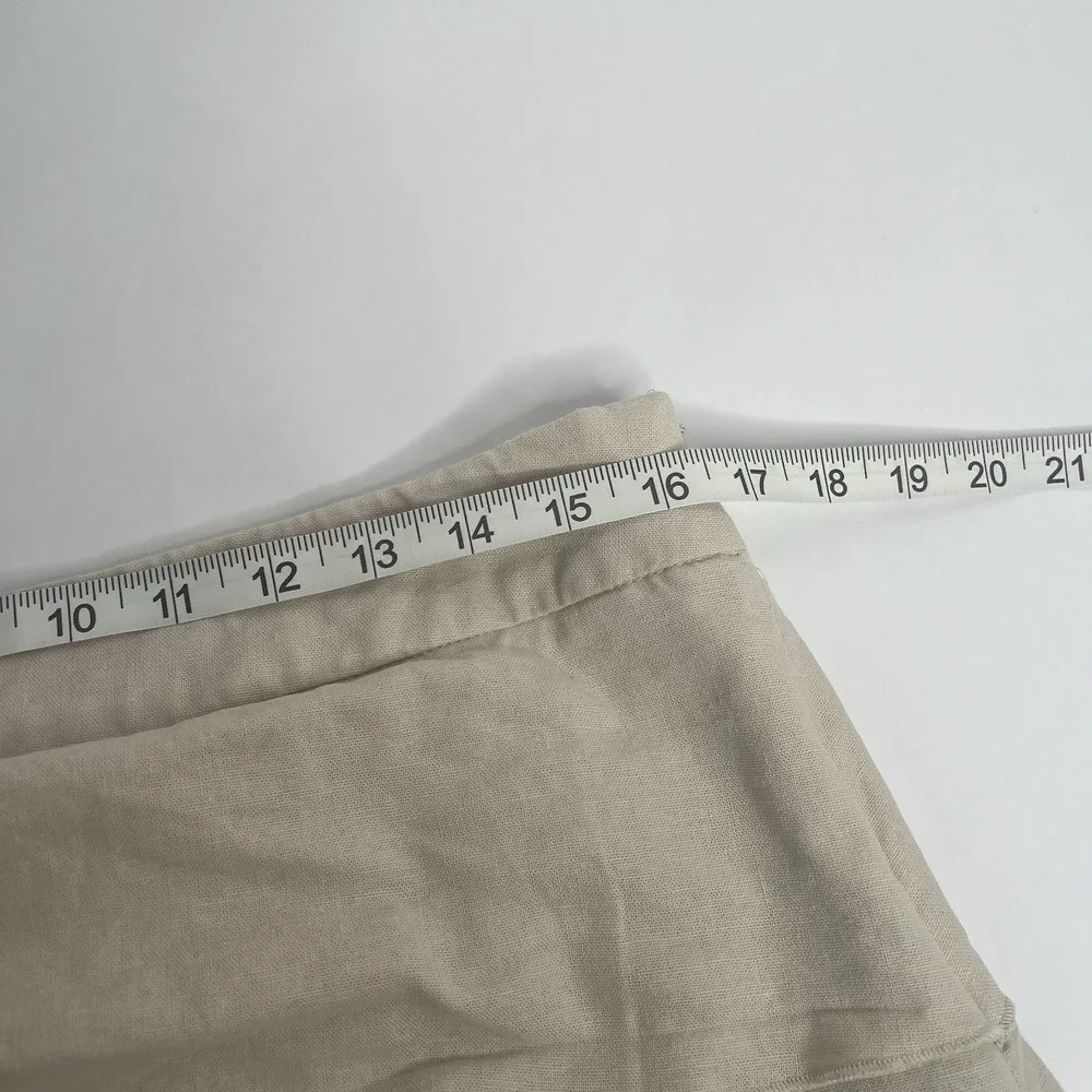 Larry Levine Tan‎ Linen Blend Tiered Ruffle Pencil Skirt Stretch Womens Size 10